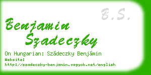 benjamin szadeczky business card